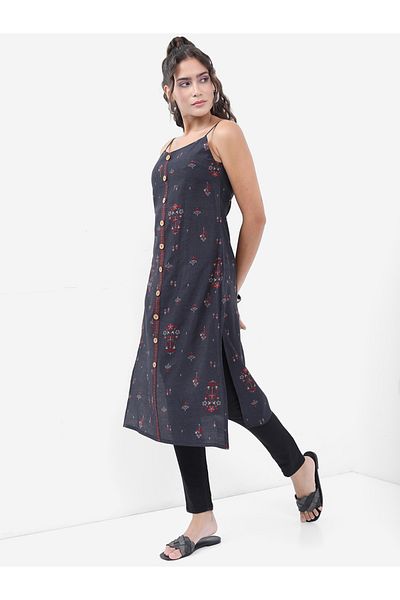 Vishudh By Styli Women Floral Printed Mirror Work Kurta