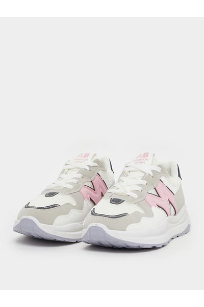 Styli Color Block Round Toe Lace-Up Sneakers