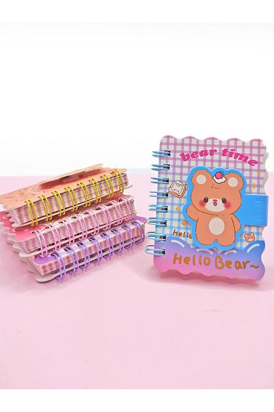 Limmy Blue Hello Bear Cute Mini Pocket Size - Bloc de note floarea soarelui (7x8 cm)