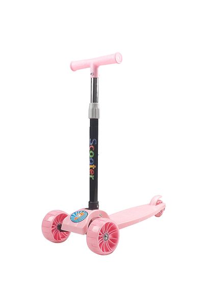 ACTION ONE Trotineta pliabila Balance Big Wheels, roti luminoase si late, roz