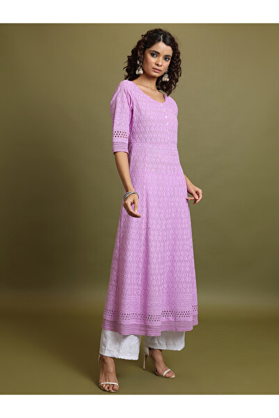 Vishudh By Styli Geometric Embroidered Thread Work Anarkali Kurta