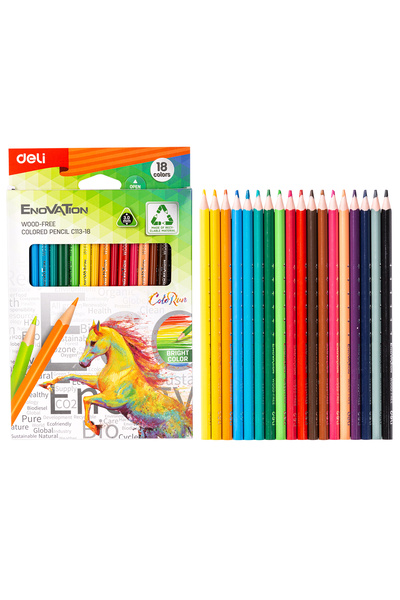 Deli قلم رصاص ملون 18 لونًا EC113-18
