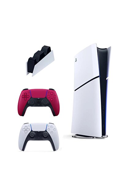 Sony Playstation 5 Slim Digital İthalatçı Garantili + 2. Kırmızı Dualsense + Şarj İstasyonu