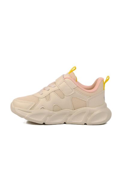 WALKWAY Cream Velcro Lightweight Unisex Children's Sports Shoes 1884 P