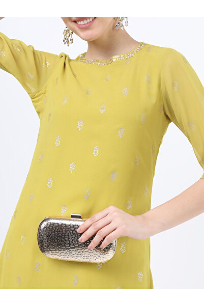 Vishudh By Styli Women Yellow Ethnic Motifs Printed Kurta