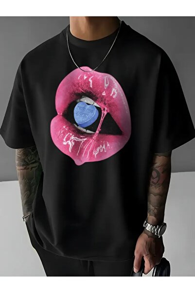 LAND MODA Ανδρικό μπλουζάκι με στάμπα "Kiss Again" - Casual κοντομάνικο, άνετ...