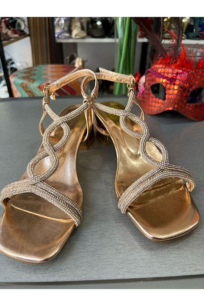 JENA Upright Banli Toe - Infinity Gold Rose - Low Heel Summer Women's Shoes