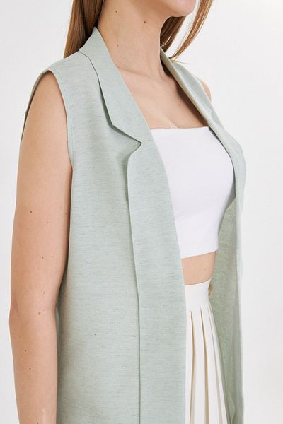 armonika Women's Mint Collar Long Vest ARM-20K001024