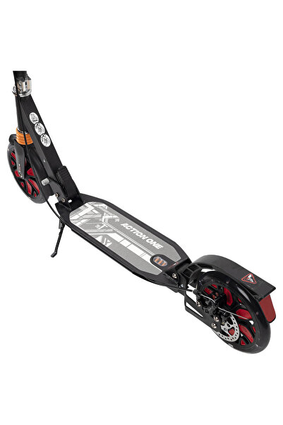 ACTION ONE Trotineta Pliabila Desire cu doua amortizoare, roti luminoase si frana pe disc, negru