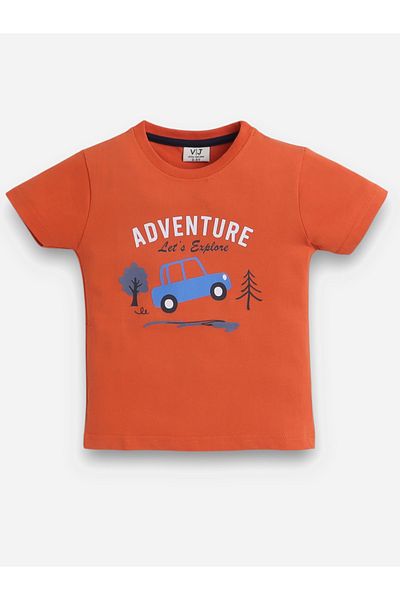 Victor and Jane By Styli Graphic Print T-Shirt and All-Over Printed Shorts Set