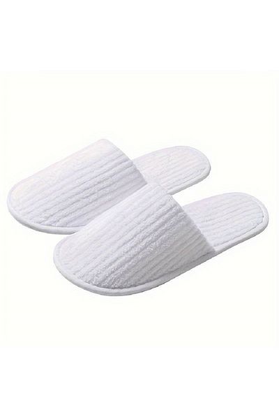 OEM Microfiber Slippers, Roma Luxe Model, White Color, 5 Mm Thick Sole. Set 10 Pcs