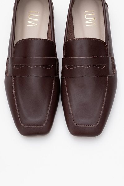LuviShoes Γυναικεία Loafer Παπούτσια MORNE Brown Skin Γνήσιο Δέρμα
