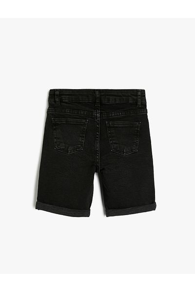 Koton Pantaloni scurți din denim slim din bumbac - Design cu buzunare