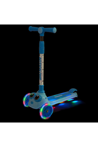 ACTION ONE Big Eyes scooter with bright and wide wheels, blue