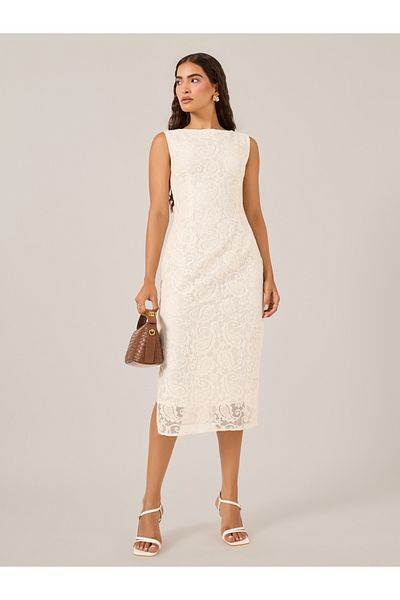 Styli All-Over Lace Sleeveless Bodycon Midi Dress