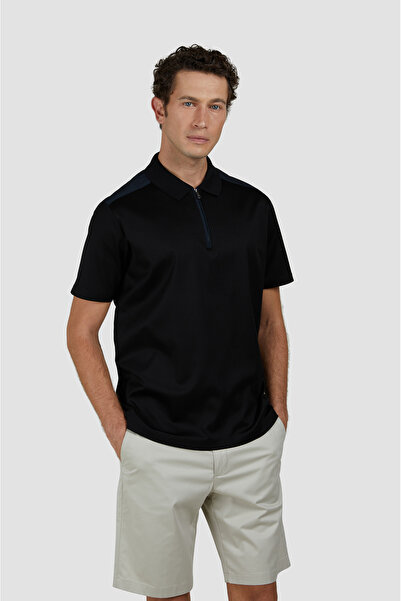 PAUL&SHARK COTTON ZIPPED POLO SHIRT