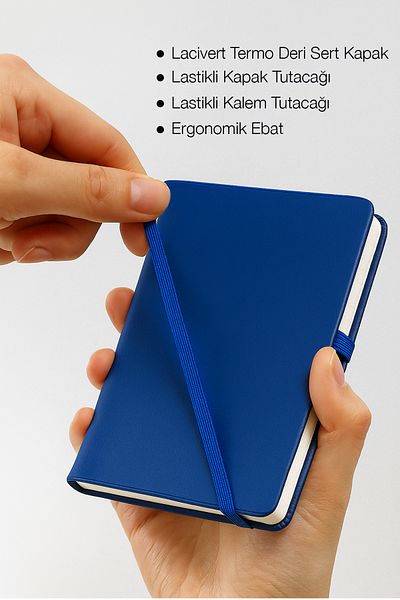 inkglo Blocnotes cu capac dur din piele termică, albastru bleumarin, cu dimensiuni de buzunar, planificator portabil elastic pentru notebook
