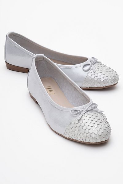 LuviShoes 02 Pantofi de damă din piele naturală cu sclipici alb