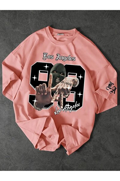 LOTS MODA Άνετο ανδρικό μπλουζάκι με γραφικά σχέδια για άντρες - Σήμα ειρήνης...