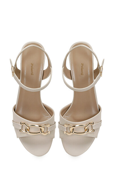 Polaris 323099.Z 5FX Bej Kadın Topuklu Sandalet