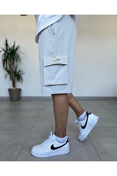 REX MODA Light Gray Men's Cargo Shorts