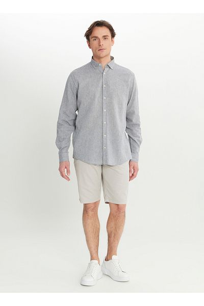 ALTINYILDIZ CLASSICS Altınyıldız Classics Comfort Fit Buttoned Collar Gray Men's Shirt Ace 020252163 _Gri