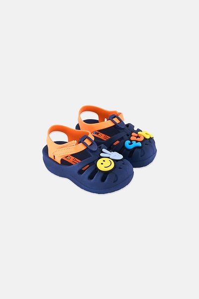 İpanema Toddlers Boy Velcro Closure Beach Sandal, Navy Blue Combo