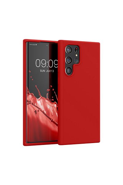 KWmobile Case For Samsung Galaxy S22 Ultra, Silicone, Red, 56765.208