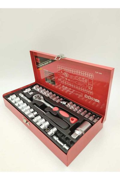 Generic TUF 40-Piece Drive Socket Set 1/4" & 3/8" Durable Ratchet & Socket Kit for Home & Auto Use
