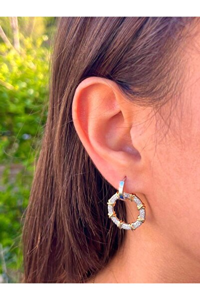 Zerys Jewelry Xox Zircon Stone Steel Earrings