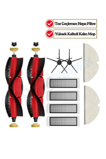 robotyedek Set de perii de schimb pentru mop cu filtru Hepa negru Roborock S5...