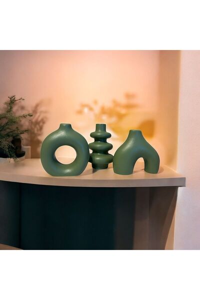 lambader Minimal Üçlü Süs Takım, Vazo, Ev Dekorasyon Ürünü, Hediyelik Ev Eşya...
