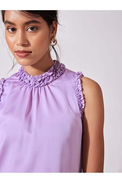 The Label Life Lavender Ruffled Tank