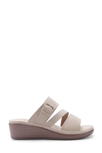 Polaris 5 Nokta 105511.Z5Fx Beige Women's Wedge Heel Slippers