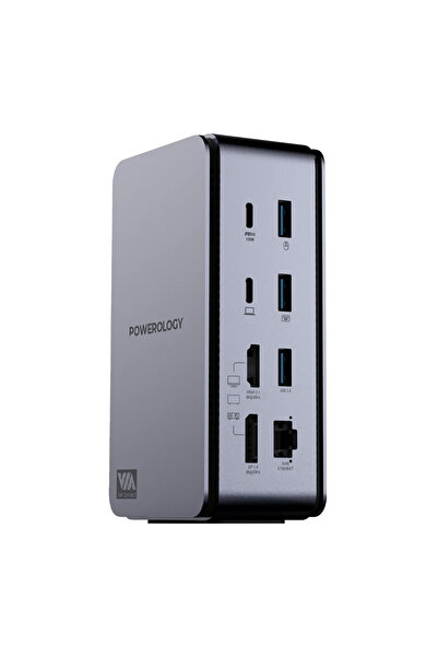 Powerology USB4 Pro 15'i 1 Arada Profesyonel Dual Dock Station, 40Gbps, 100W ...