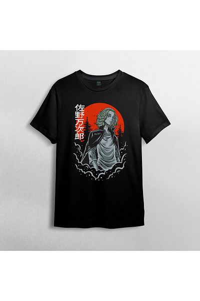 Pixxa Anime Manga Tokyo Revengers Unisex %100 Μπλουζάκι με λαιμόκοψη σε στοίβα Μοντέλο 3