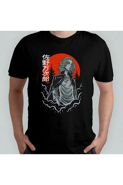 Pixxa Anime Manga Tokyo Revengers Unisex %100 Μπλουζάκι με λαιμόκοψη σε στοίβα Μοντέλο 3