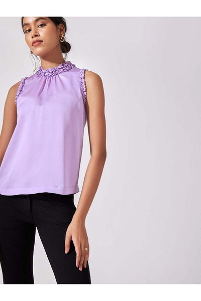 The Label Life Lavender Ruffled Tank