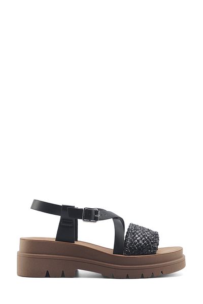 Polaris 325607.Z 5FX Schwarze Damen-Sandalen mit dicker Sohle