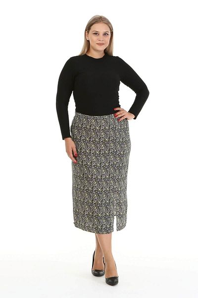 MYLİNE Slit Skirt with Elastic Back Waist