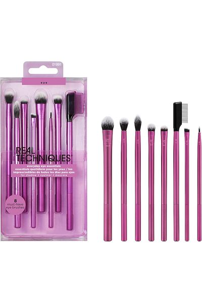 Real Techniques Everyday Eye Essentials Eyeshadow Brush Set, 8-Piece