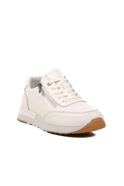 AYAKMOD Pantofi casual de damă anatomici din piele naturală albă AY385 Z