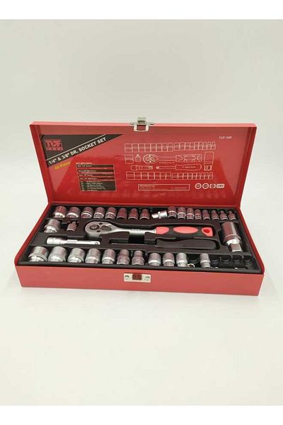 Generic TUF 40-Piece Drive Socket Set 1/4" & 3/8" Durable Ratchet & Socket Kit for Home & Auto Use