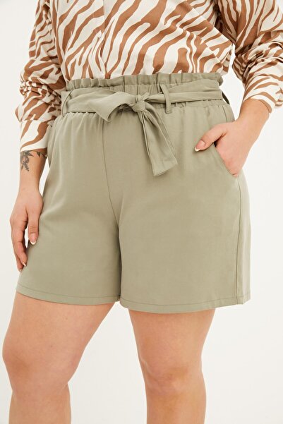 MYLİNE Beli Lastikli ve Kuşaklı Şort