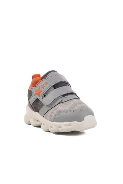 WALKWAY Gray Velcro Lighted Lightweight Unisex Children's Sports Shoes Cayt B