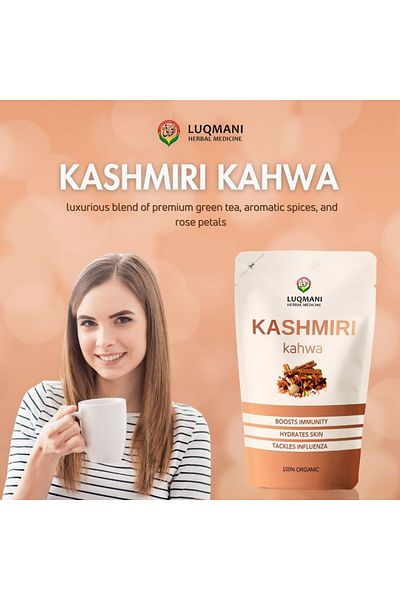LUQMAN Green Tea Kashmiri Kawa 50 gram pack best for Digestion , Aids Weight Loss