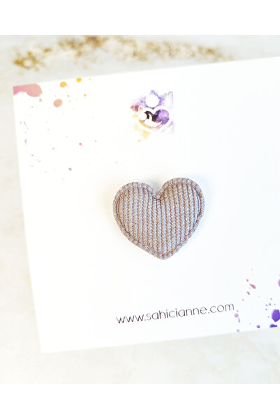 Sahici Anne Gray Heart Hairless Baby Buckle, 3cm