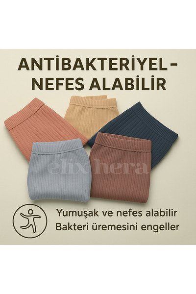 inkarix Kadın 5'li Fitilli Nefes Alabilir Antibakteriyel Pamuklu Külot