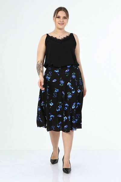 MYLİNE Bell Skirt with Elastic Back Waist