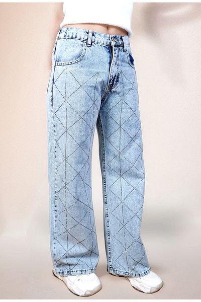 Asortik Kids Дівчачі штани Palazzo з 100% бавовни з каменем